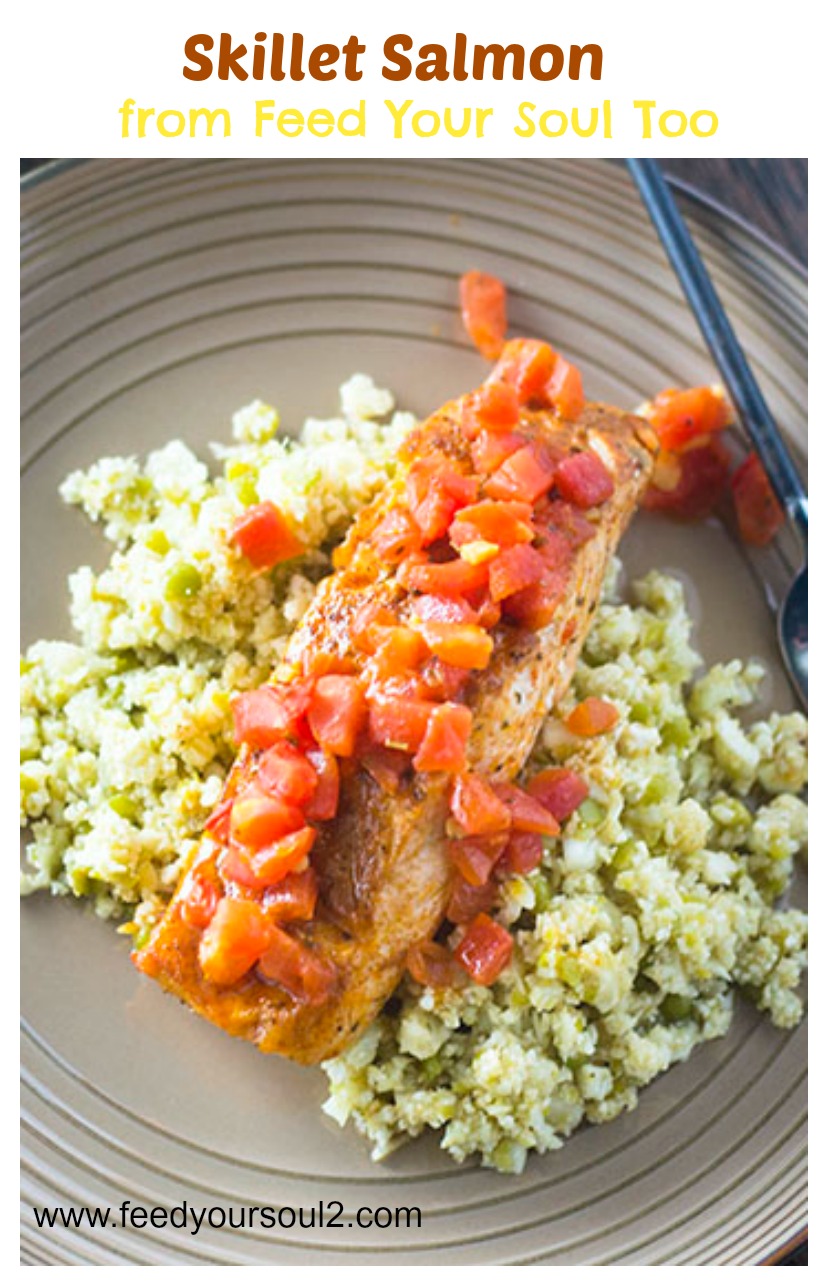 Skillet Salmon #seafood #15minutemeal #Oldbayseasoning | feedyoursoul2.com
