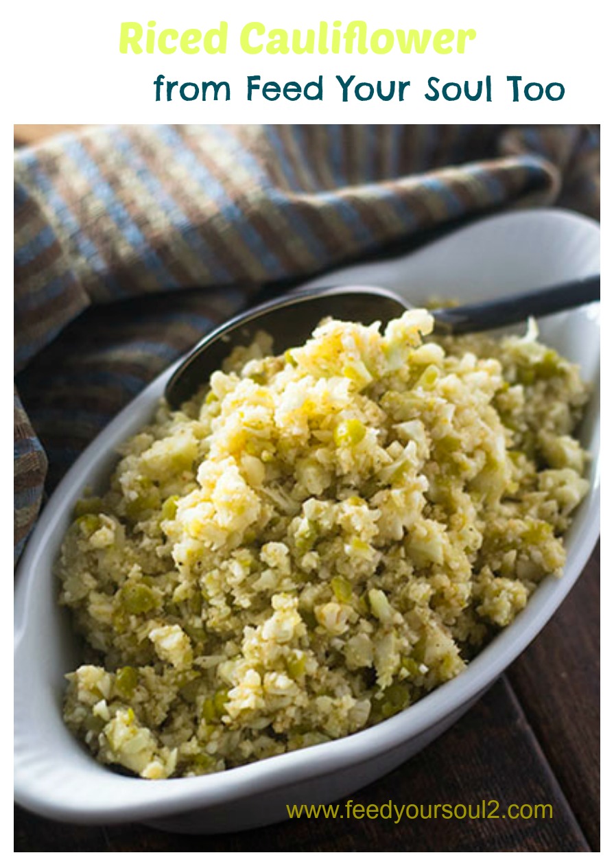 Riced Cauliflower from Feed Your Soul Too Riced Cauliflower #cauliflower #glutenfreel #lentils | feedyoursoul2.com