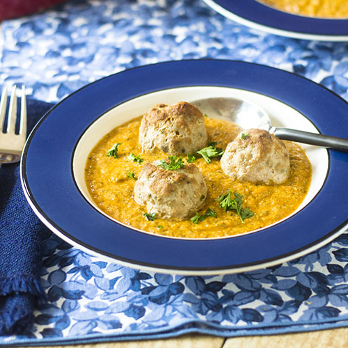 Turkey Meatballs in Curry Sauce from Feed Your Soul Too