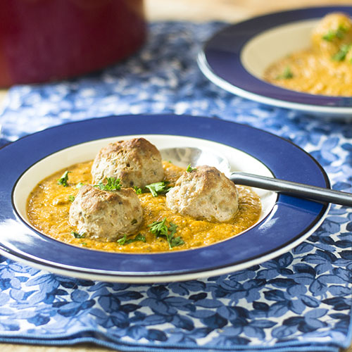 Turkey Meatballs in Curry Sauce from Feed Your Soul Too