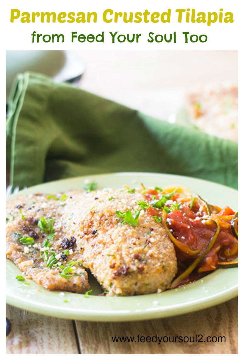 Parmesan Crusted Tilapia from Feed Your Soul Too Parmesan Crusted Tilapia #seafood #parmesan #crusted | feedyoursoul2.com