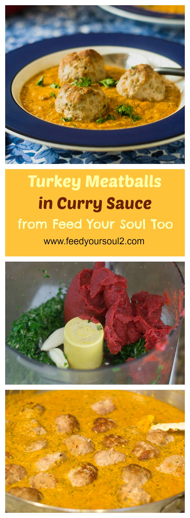 Turkey Meatballs in Curry Sauce #groundturkey #Indianfood #curry | feedyoursoul2.com