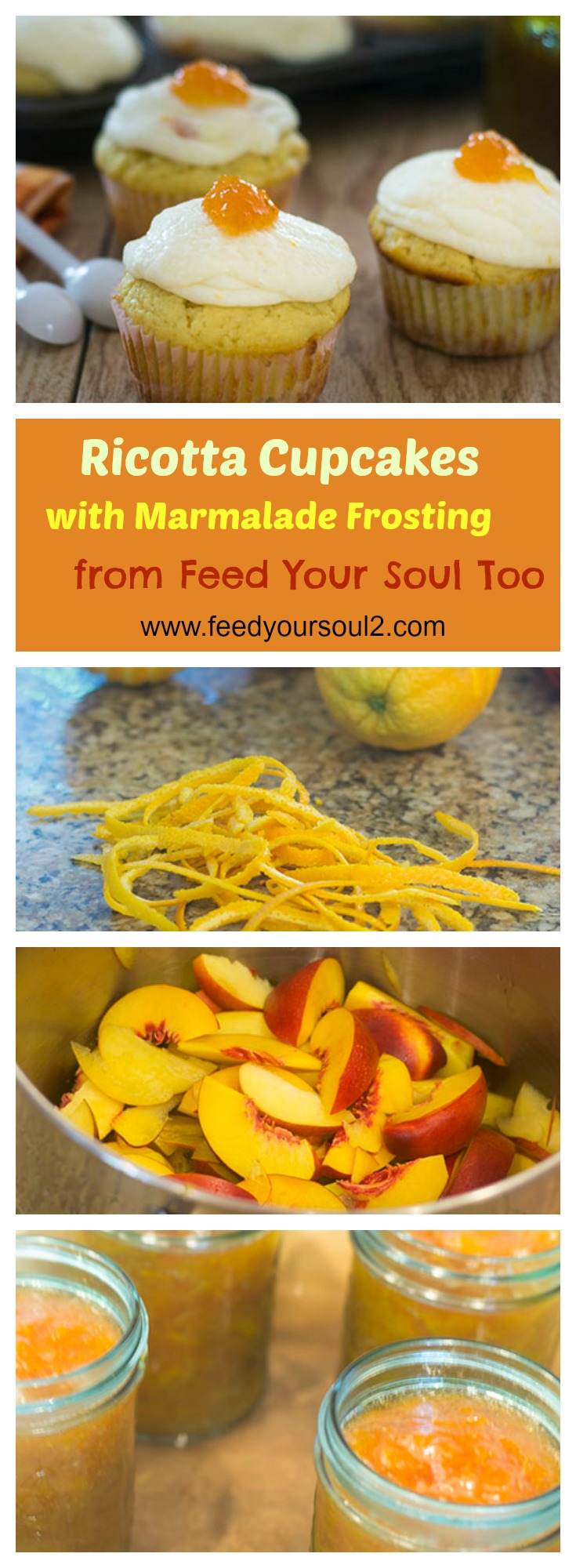 Ricotta Cupcakes with Marmalade Buttercream Frosting from Feed Your Soul Too Ricotta Cupcakes with Marmalade Buttercream Frosting #dessert #canning #jelly | feedyoursoul2.com