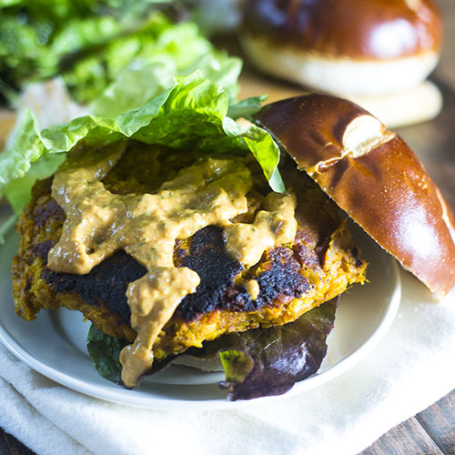 Sweet Potato Chickpea Lentil Burger from Feed Your Soul Too Sweet Potato Chickpea Lentil Burger from Feed Your Soul Too