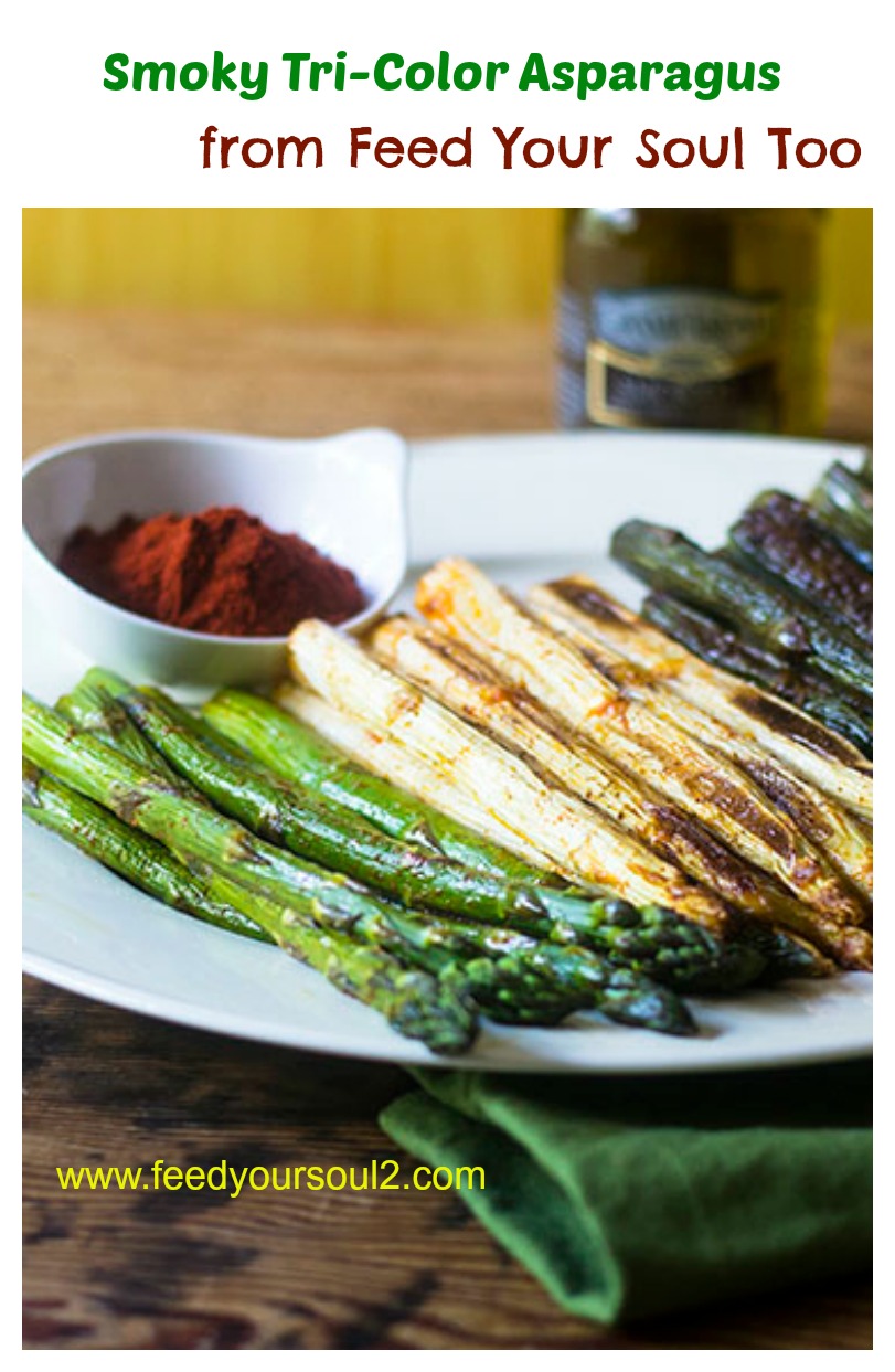 Smoky Tri-Color Asparagus from Feed Your Soul Too Smoky Tri-Color Asparagus #asparagus #vegan #smoky | feedyoursoul2.com