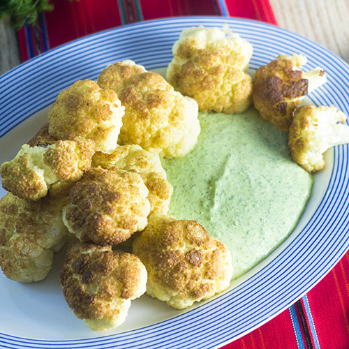 Fried Cauliflower with Herbed Labneh from Feed Your Soul Too Fried Cauliflower with Herbed Labneh from Feed Your Soul Too