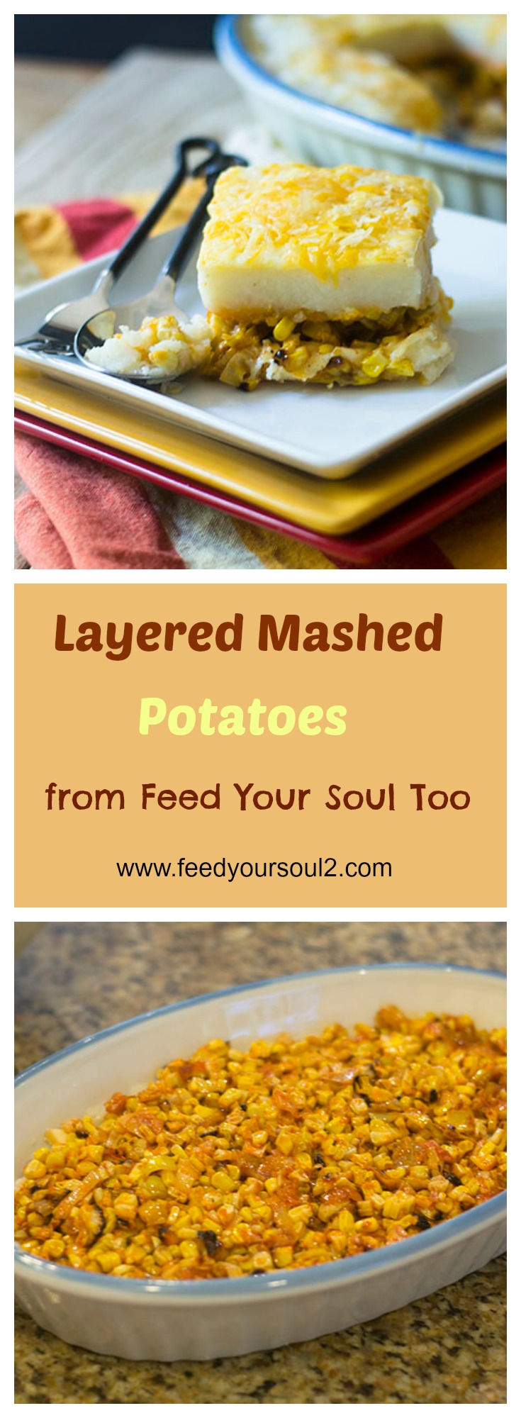 Layered Mashed Potatoes from Feed Your Soul Too Layered Mashed Potatoes #sidedish #potatoes #Thanksgiving | feedyoursoul2.com