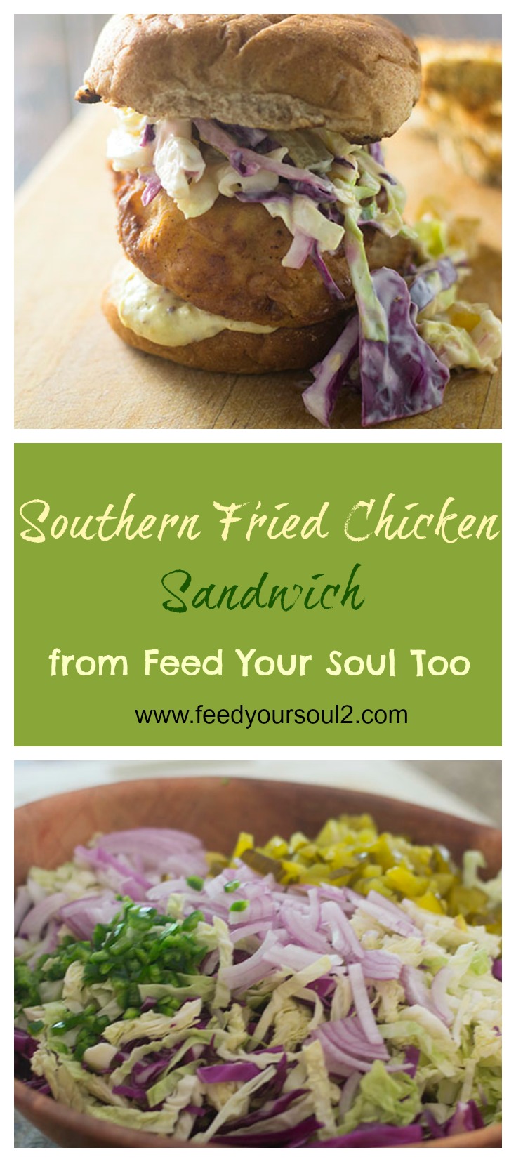 Southern Fried Chicken Sandwich #Sandwich #friedchicken #Southerncooking | feedyoursoul2.com