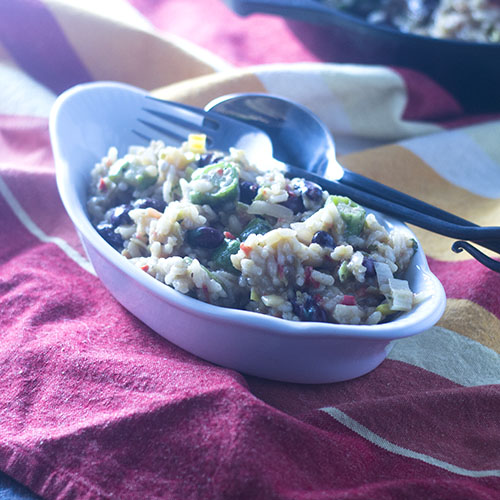 Cajun Style Okra Risotto from Feed Your Soul Too