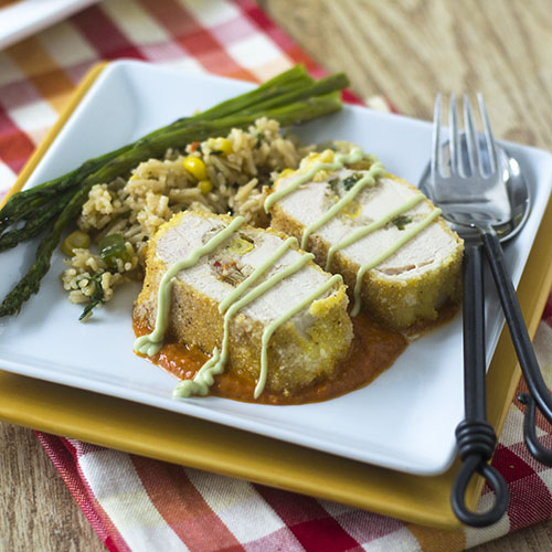 Mexican Risotto Stuffed Chicken Milanese from Feed Your Soul Too