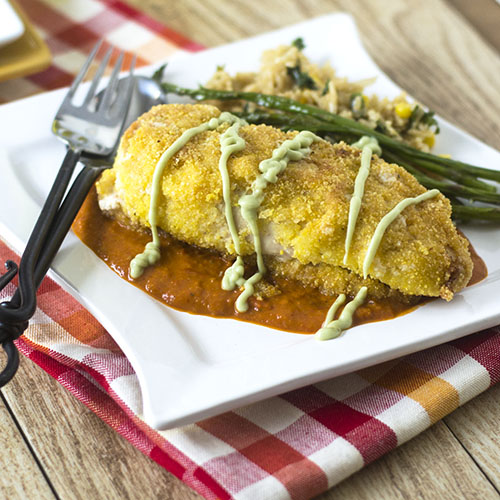 Mexican Risotto Stuffed Chicken Milanese from Feed Your Soul Too