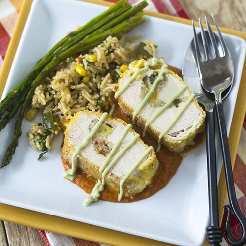 Mexican Risotto Stuffed Chicken Milanese from Feed Your Soul Too