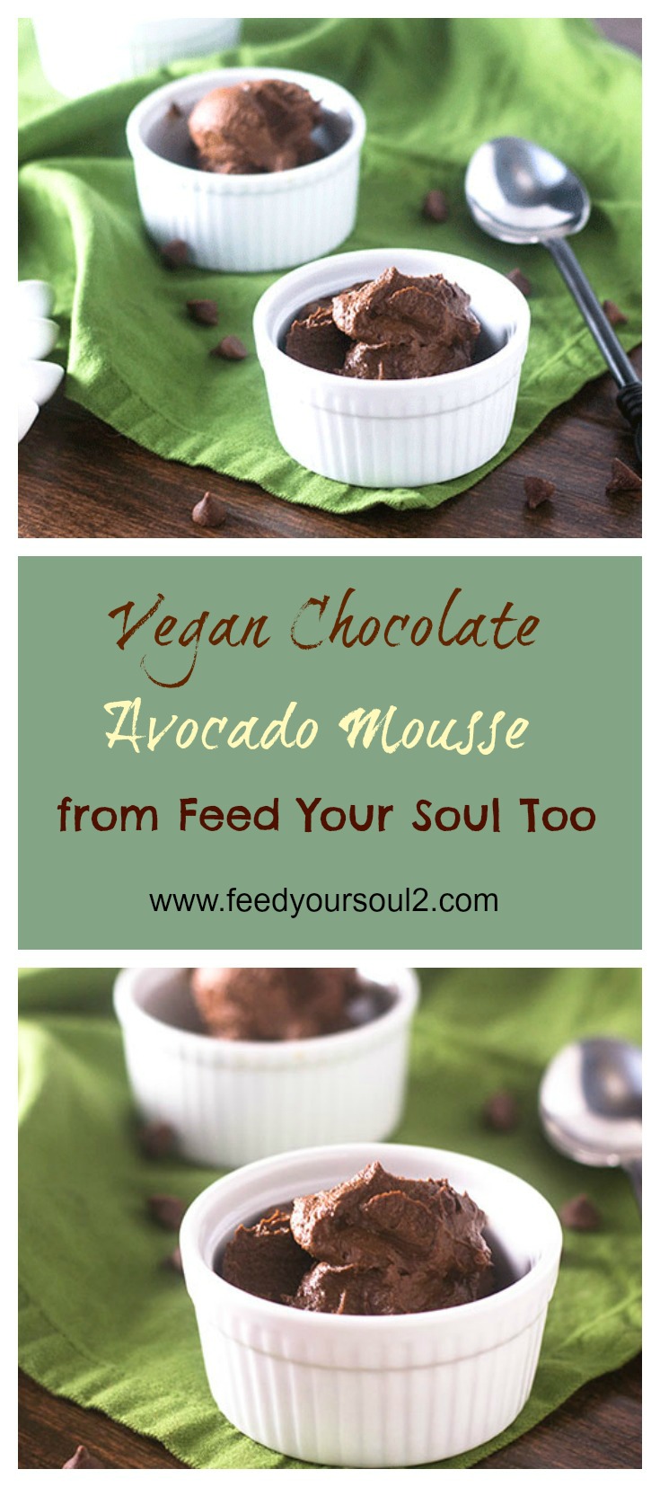 Vegan Chocolate Avocado Mousse from Feed Your Soul Too Vegan Chocolate Avocado Mousse #vegan #chocolate #dessert | feedyoursoul2.com