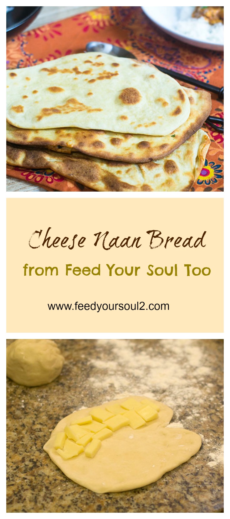 Cheese Naan Bread #Indianfood #bread #naan | feedyoursoul2.com