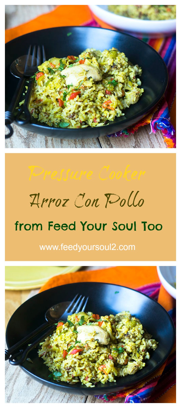 Pressure Cooker Arroz Con Pollo from Feed Your Soul Too Pressure Cooker Arroz Con Pollo #chicken #pressurecooker #cubanfood #comfortfood | feedyoursoul2.com