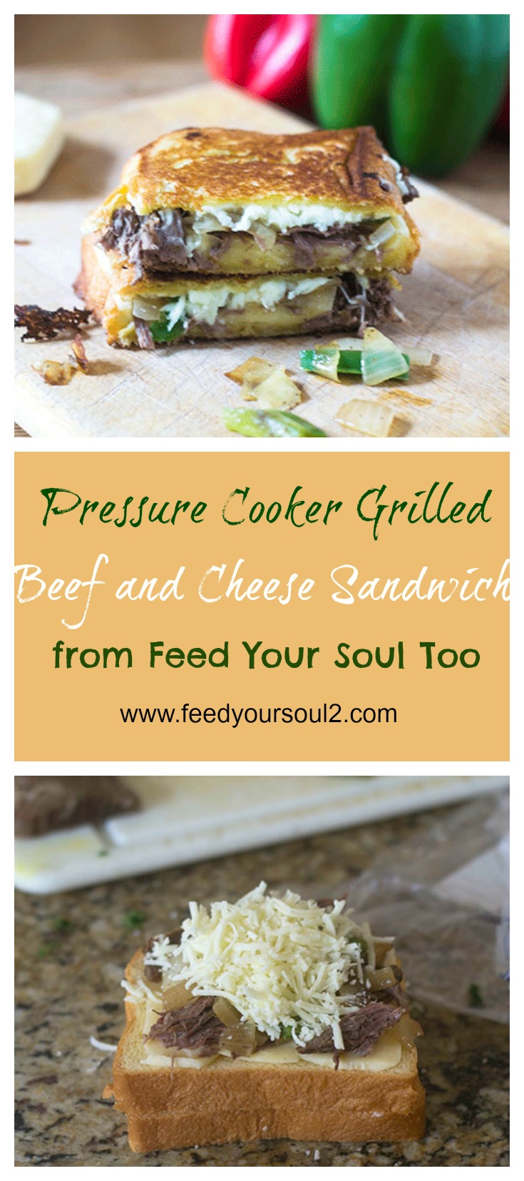 Pressure Cooker Grilled Beef & Cheese Sandwich #sandwich #grilledcheese #pressurecooker #beef | feedyoursoul2.com