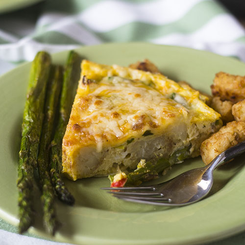 Asparagus Tater Tot Frittata