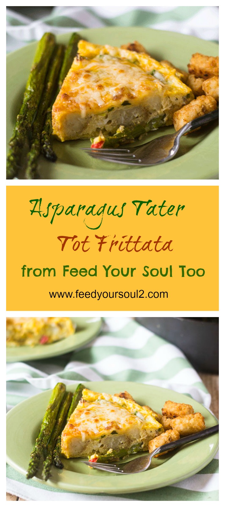 Asparagus Tater Tot Frittata from Feed Your Soul Too Asparagus Tater Tot Frittata #brunch #eggs #leftovers | feedyoursoul2.com