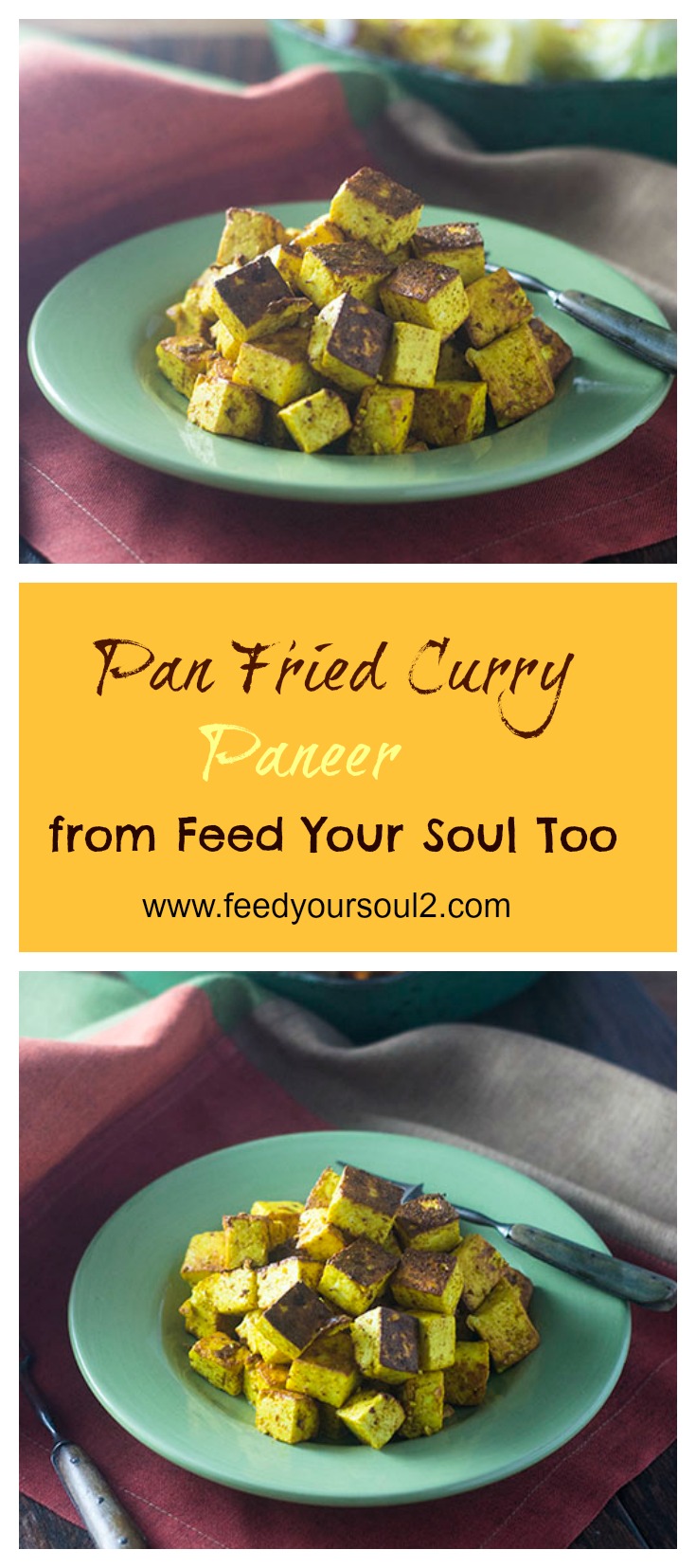 Pan Fried Curry Paneer #appetizer #indianfood #cheese #paneer | feedyoursoul2.com