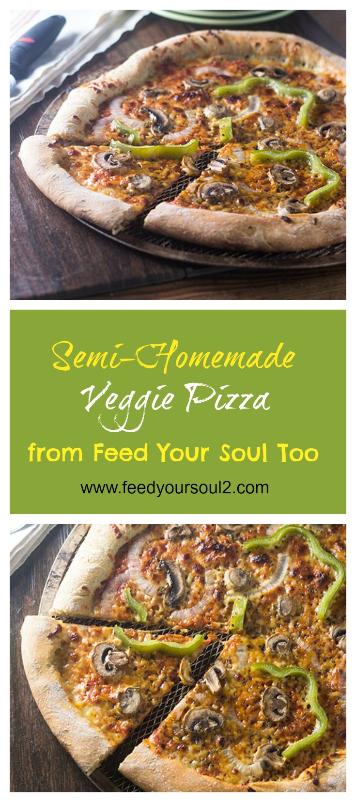 Semi Homemade Veggie Pizza from Feed Your Soul Too Semi Homemade Veggie Pizza #dinner #pizza #vegetarian | feedyoursoul2.com