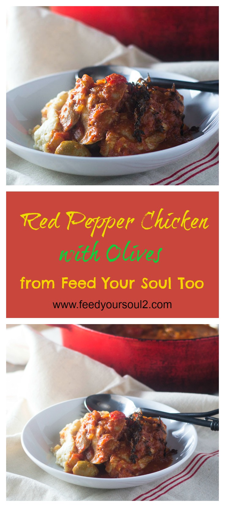 Red Pepper Chicken with Olives Red Pepper Chicken with Olives #dinner #holiday #chicken | feedyoursoul2.com