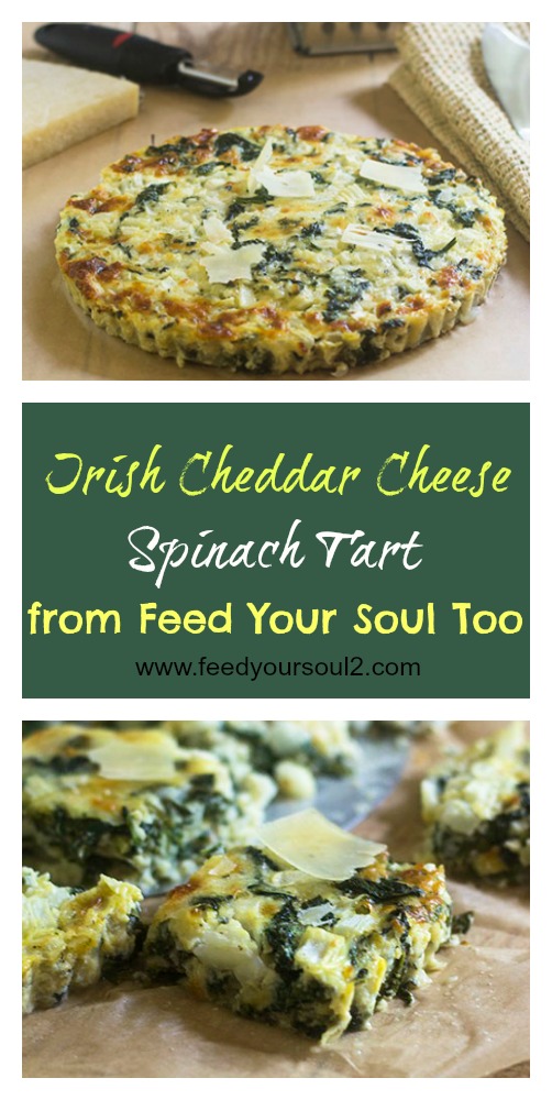 Irish Cheddar Cheese Spinach Tart #appetizer #tart #Irishrecipe #cheese | feedyoursoul2.com