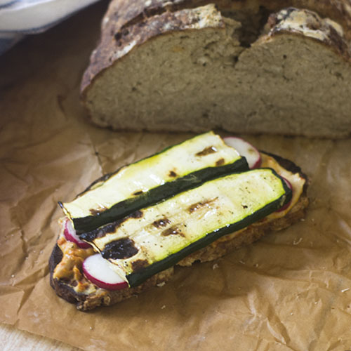 Grilled Zucchini Hummus Gluten Free Sandwich from Feed Your Soul Too