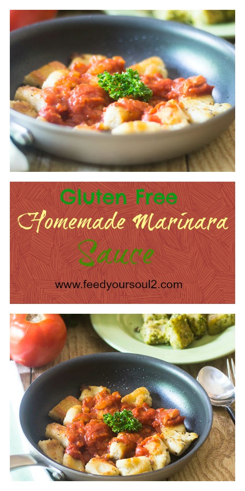 Gluten Free Homemade Marinara Sauce from Feed Your Soul Too Gluten Free Homemade Marinara Sauce #Italianfood #glutenfree #sauce #tomatoes | feedyoursoul2.com