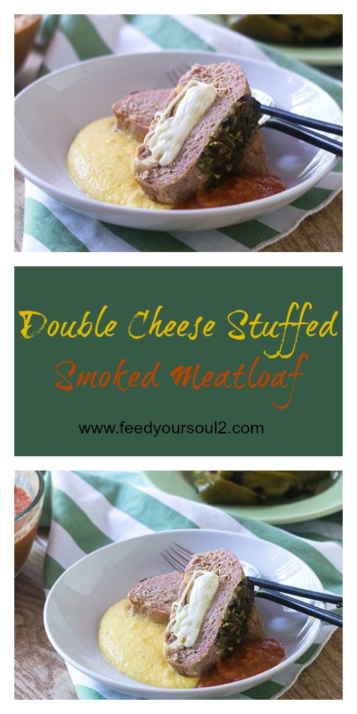 Double Cheese Stuffed Smoked Meatloaf #Smoker #glutenfree #meatloaf #Southern | feedyoursoul2.com