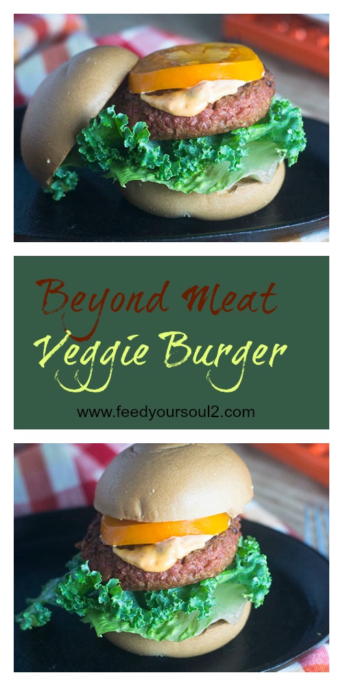 Beyond Meat Veggie Burger from Feed Your Soul Too Beyond Meat Veggie Burger #veggie #glutenfree #burger | feedyoursoul2.com