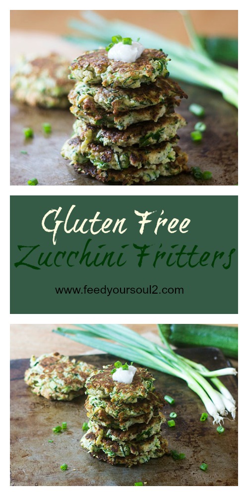 Gluten Free Zucchini Fritters from Feed Your Soul Too Gluten Free Zucchini Fritters #veggie #glutenfree #fritter | feedyoursoul2.com