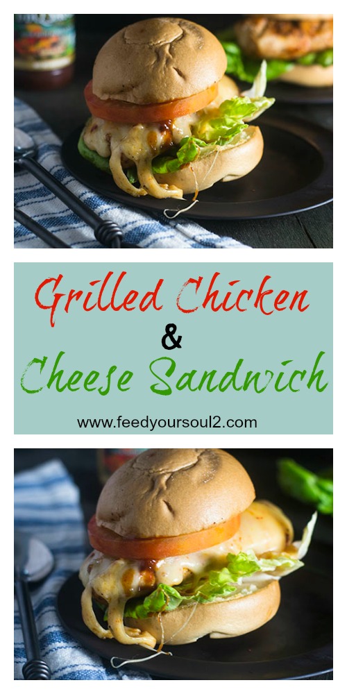 Grilled Chicken & Cheese Sandwich from Feed Your Soul Too Grilled Chicken & Cheese Sandwich #glutenfree #chicken #sandwich #BBQ | feedyoursoul2.com