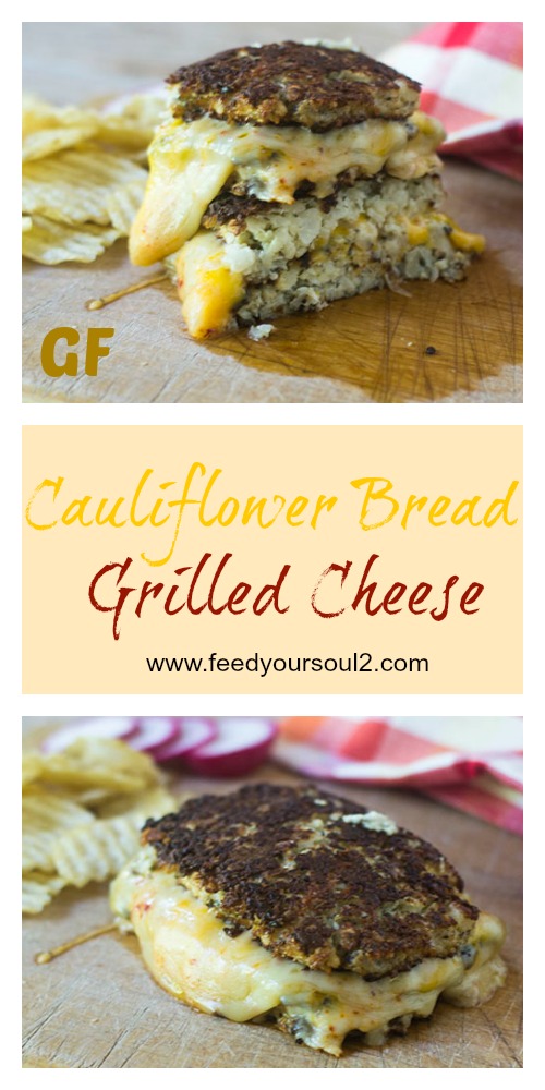 Cauliflower Bread Grilled Cheese from Feed Your Soul Too Cauliflower Bread Grilled Cheese #sandwich #glutenfree #cheese #cauliflower| feedyoursoul2.com