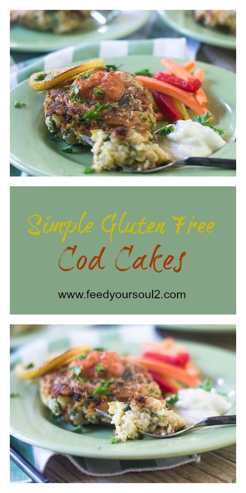 Simple Gluten Free Cod Cakes #fishcakes #glutenfree #seafood | feedyoursoul2.com