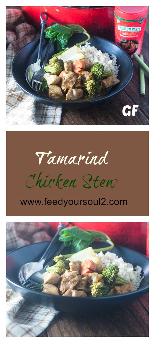 Tamarind Chicken Stew from Feed Your Soul Too Tamarind Chicken Stew #vegan #glutenfree #stew #chickenrecipe | feedyoursoul2.com