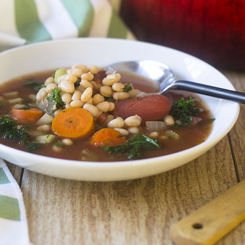 Vegan Navy Bean and Kale Soup from Feed Your Soul Too