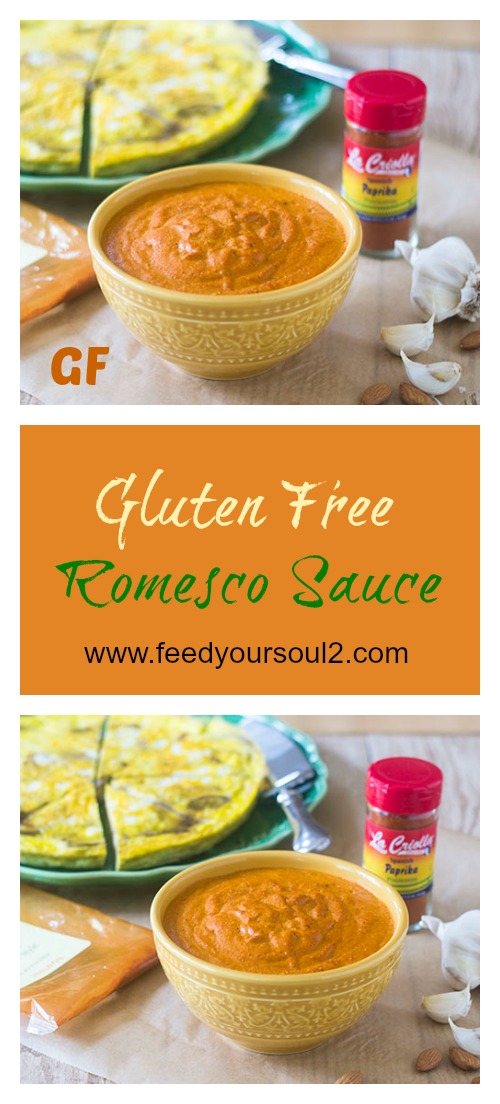 Gluten Free Romesco Sauce from Feed Your Soul Too Gluten Free Romesco Sauce #spanishfood #glutenfree #redpeppers #sauce | feedyoursoul2.com