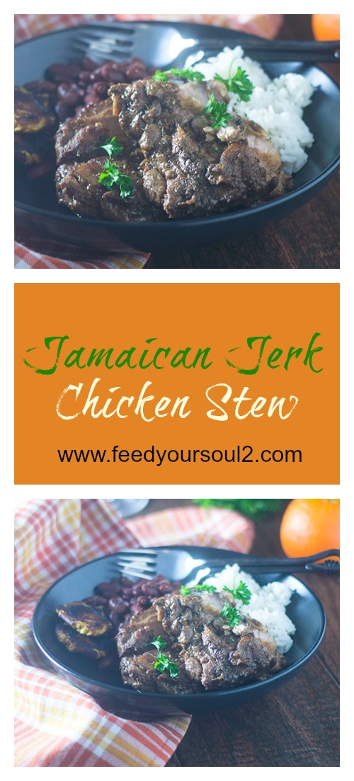 Jamaican Jerk Chicken Stew from Feed Your Soul Too Jamaican Jerk Chicken Stew #Jerk #chicken #peppers | feedyoursoul2.com