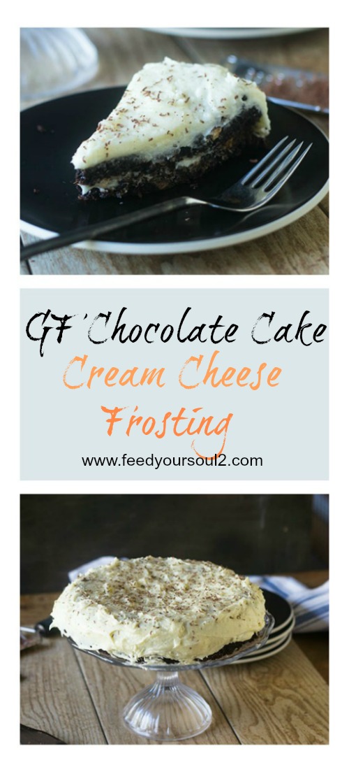 GF Chocolate Cake Cream Cheese Frosting from Feed Your Soul Too GF Chocolate Cake Cream Cheese Frosting #cake #chocolate #glutenfree | feedyoursoul2.com