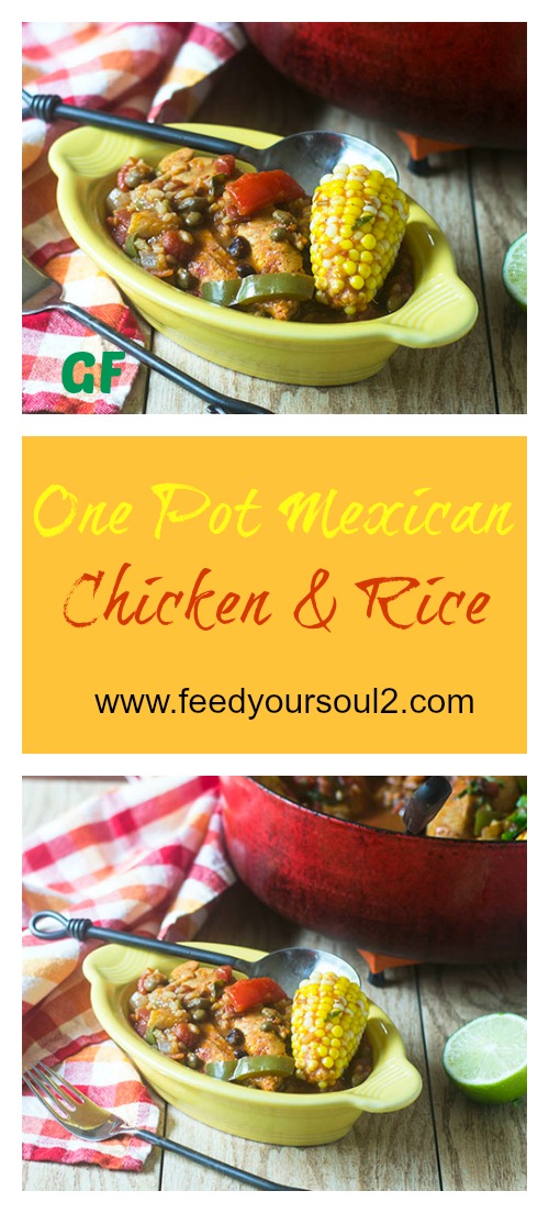 One Pot Mexican Chicken and Rice #onepotmeal #Mexicanfood #chicken #glutenfree | feedyoursoul2.com