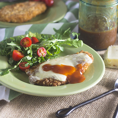 Mexican Chicken Milanese with Enchilada Sauce from Feed Your Soul Too