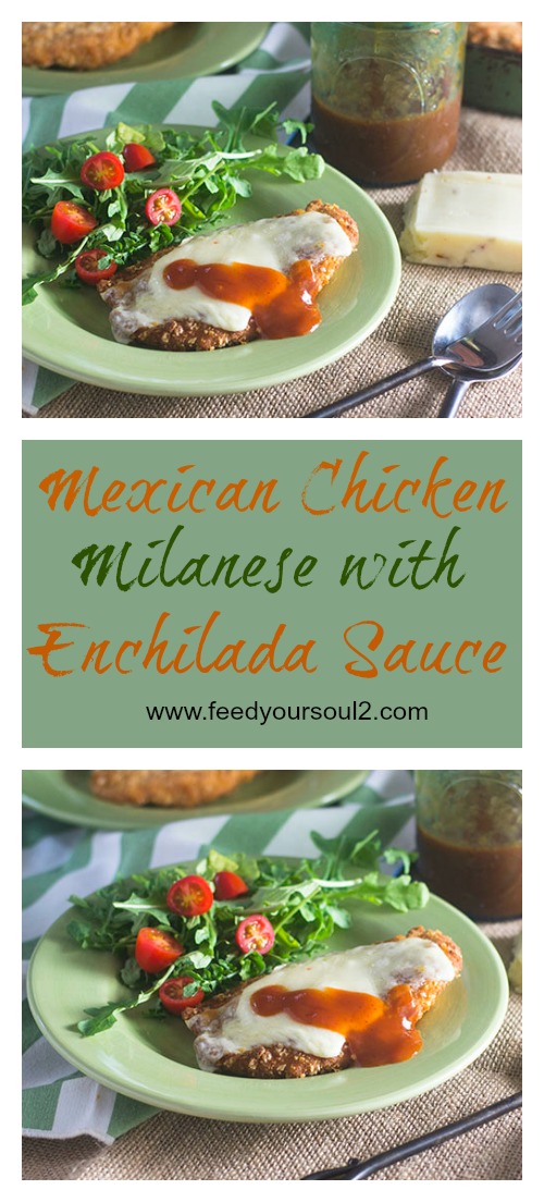 Mexican Chicken Milanese with Enchilada Sauce #mexicanfood #chicken #enchilada #glutenfree | feedyoursoul2.com