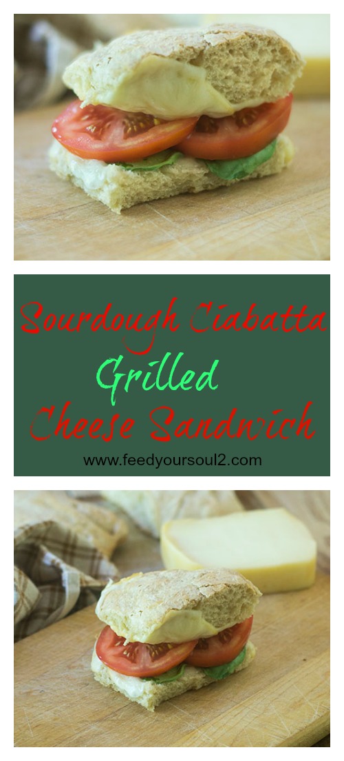 Sourdough Ciabatta Grilled Cheese Sandwich from Feed Your Soul Too Sourdough Ciabatta Grilled Cheese Sandwich #bread #sourdough #sandwich | feedyoursoul2.com