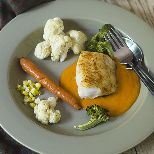 Smoked Cod over a Red Pepper Sauce from Feed Your Soul Too Smoked Cod over a Red Pepper Sauce from Feed Your Soul Too