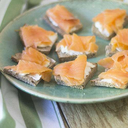 Salmon Cream Cheese GF Toast Points from Feed Your Soul Too