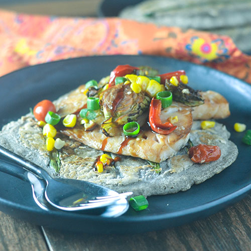Asian Sea Bass over Savory Pancakes from Feed Your Soul Too Asian Sea Bass over Savory Pancakes from Feed Your Soul Too