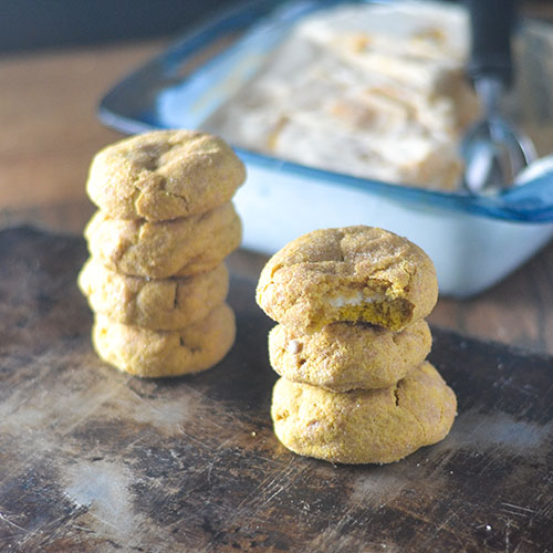 Cream Cheese Filled Pumpkin Snickerdoodles