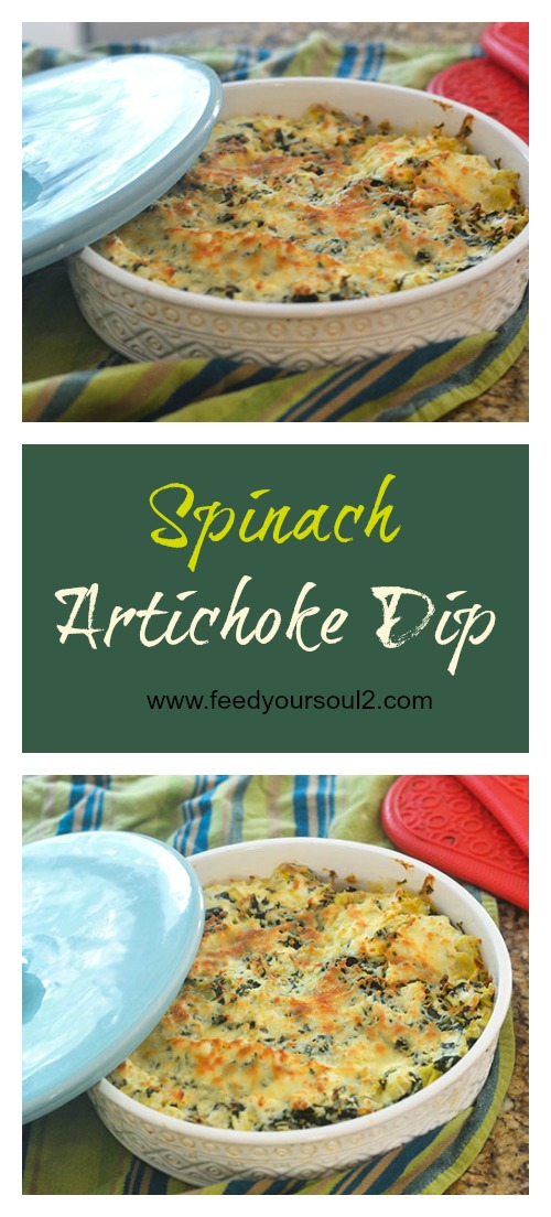 Spinach Artichoke Dip from Feed Your Soul Too Spinach Artichoke Dip #vegetarian #glutenfree #appetizer #dip | feedyoursoul2.com