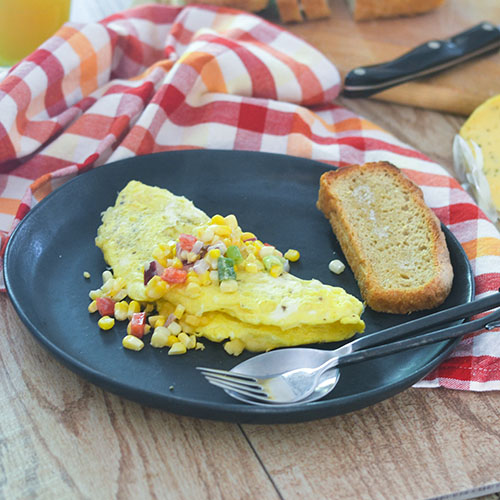 Hatch Chili Cheese Omelet with Corn Salsa from Feed Your Soul Too