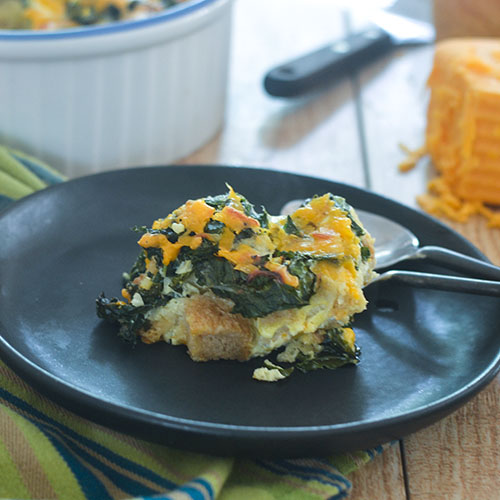 Gluten Free Kale & Cheddar Cheese Strata from Feed Your Soul Too Gluten Free Kale & Cheddar Cheese Strata from Feed Your Soul Too